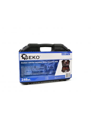 Zestaw wierteł, nasadek, bitów, otwornic HSS 246 el. GEKO - G38112 - GEKO - 3