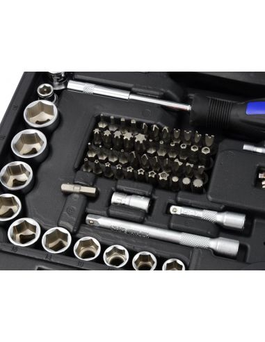 Zestaw kluczy nasadowych 1/4" 1/2" 3/8" CrV 216 el. GEKO - G10158 - GEKO - 7