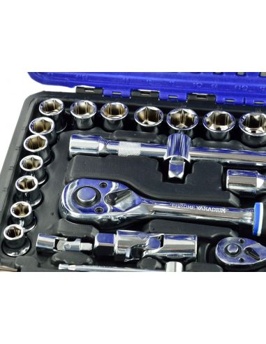 Zestaw kluczy nasadowych 1/4" 1/2" CrV 94 el. GEKO - G10100 - GEKO - 5