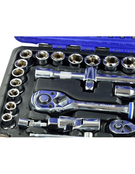 Zestaw kluczy nasadowych 1/4" 1/2" CrV 94 el. GEKO - G10100 - GEKO - 5