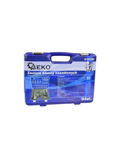 Zestaw kluczy nasadowych 1/4" 1/2" CrV 94 el. GEKO - G10100 - GEKO - 15