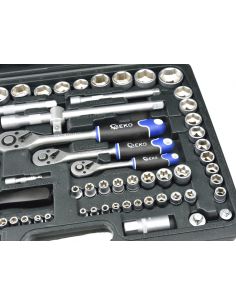 Zestaw kluczy nasadowych 1/4" 1/2" 3/8" CrV 138 el. GEKO - G10155 - GEKO - 1 2