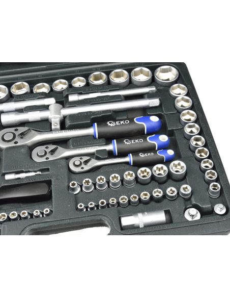 Zestaw kluczy nasadowych 1/4" 1/2" 3/8" CrV 138 el. GEKO - G10155 - GEKO - 2