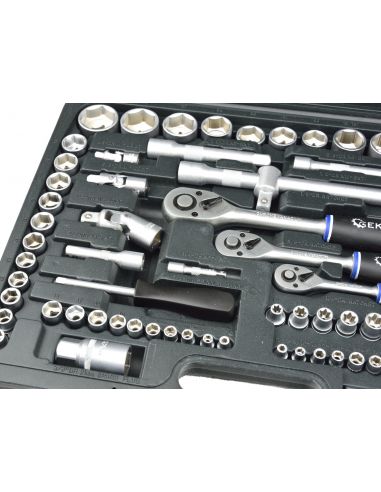 Zestaw kluczy nasadowych 1/4" 1/2" 3/8" CrV 138 el. GEKO - G10155 - GEKO - 3