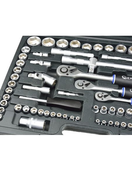 Zestaw kluczy nasadowych 1/4" 1/2" 3/8" CrV 138 el. GEKO - G10155 - GEKO - 3