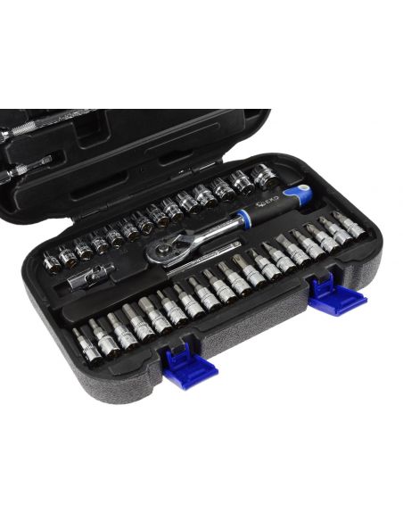 Zestaw kluczy nasadowych 1/4" CrV 38 el. GEKO - G10152 - GEKO - 3