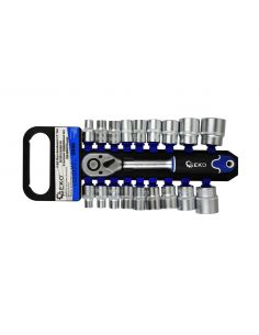 Zestaw kluczy nasadowych 1/2" CrV 19 el. GEKO - G10103 - GEKO - 1