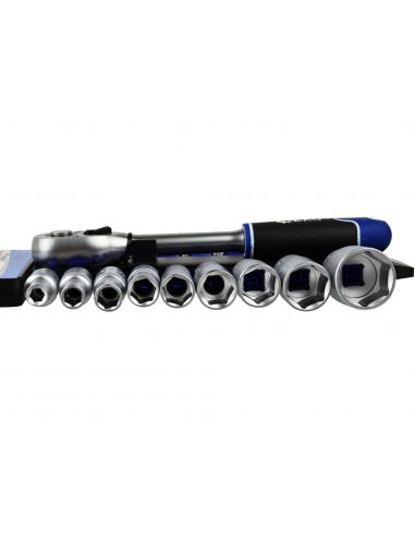 Zestaw kluczy nasadowych 1/2" CrV 19 el. GEKO - G10103 - GEKO - 3