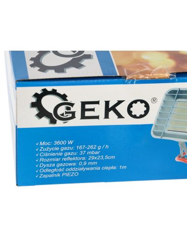 Promiennik gazowy z piezo na butlę 3,6 kW GEKO - G80531 - GEKO - 5