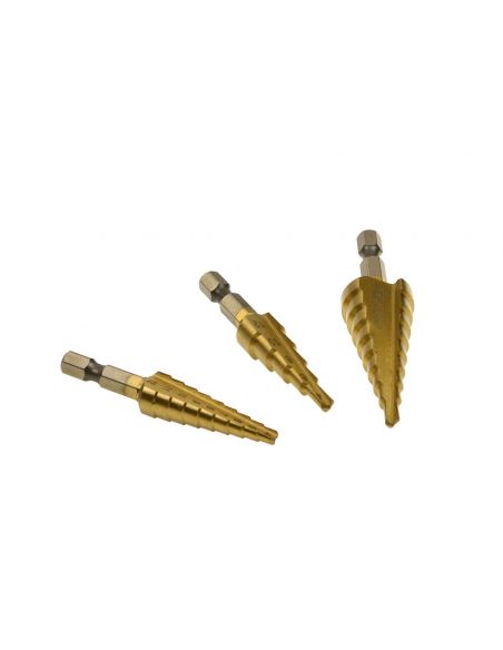 Zestaw wierteł stożkowych 1/4" HSS 3 szt. GEKO - G38570 - GEKO - 2