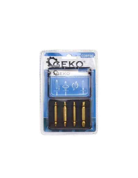 Dwustronne wykrętaki do zerwanych śrub 4 szt. GEKO - G38590 - GEKO - 4