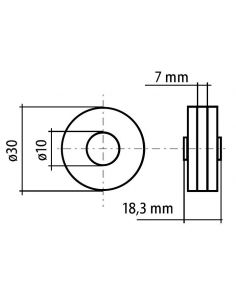Rolka podajnika MIG 1,0-1,2U ALU 10/30/18,3 mm / FIXWELD - rolka_d_1.0_1.2_u - FIXWELD - 1 2