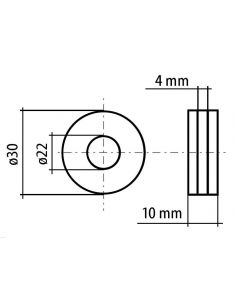 Rolka podajnika MIG 2RA 0,6-0,8V 22/30/10 mm / FIXWELD - RN01A0608 - FIXWELD - 1 2