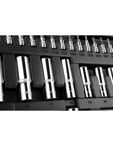 Klucze nasadowe 1/2", 3/8", 1/4", zestaw 182 szt. Neo Tools - 10-074 - NEO Tools - 4