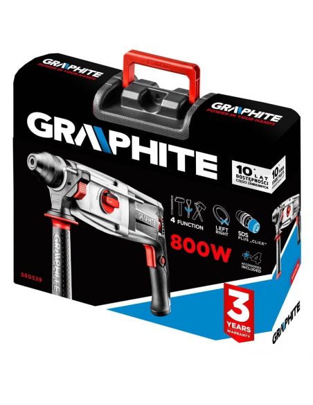 Młotowiertarka Graphite SDS+ 800 W w walizce - 58G529 - Graphite - 2