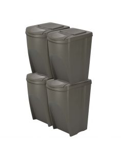 Kosze do segregacji śmieci Sortibox 4x35 l szare - zestaw - IKWB35S4-405U - Prosperplast - 1 2