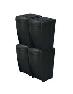 Kosze do segregacji śmieci Sortibox 4x35 l antracytowe - zestaw - IKWB35S4-S433 - Prosperplast - 1 2