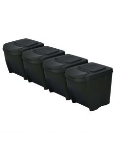 Kosze do segregacji śmieci Sortibox 4x25 l antracytowe - zestaw - IKWB25S4-S433 - Prosperplast - 1 2