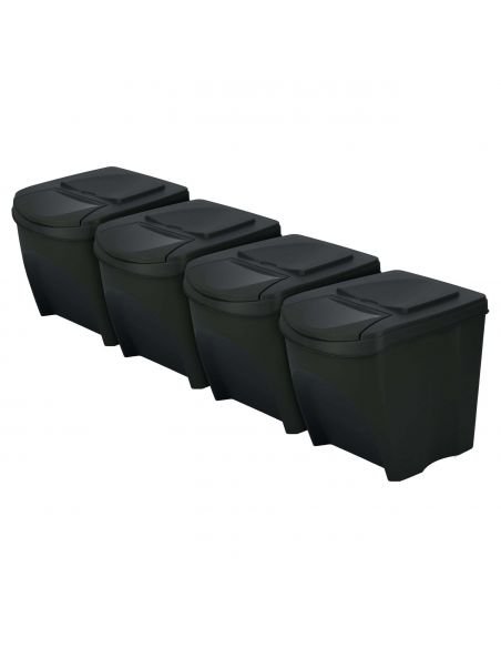 Kosze do segregacji śmieci Sortibox 4x25 l antracytowe - zestaw - IKWB25S4-S433 - Prosperplast - 2