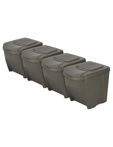Kosze do segregacji śmieci Sortibox 4x25 l szare - zestaw - IKWB25S4-405U - Prosperplast - 2