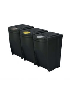 Kosze do segregacji śmieci Sortibox 3x35 l antracytowe - zestaw - IKWB35S3-S433 - Prosperplast - 1