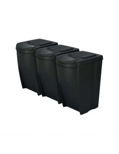 Kosze do segregacji śmieci Sortibox 3x35 l antracytowe - zestaw - IKWB35S3-S433 - Prosperplast - 1 2