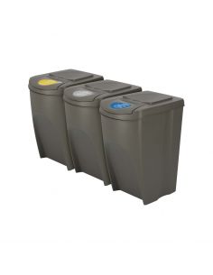 Kosze do segregacji śmieci Sortibox 3x35 l szare - zestaw - IKWB35S3-405U - Prosperplast - 1