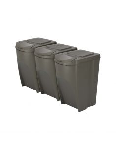 Kosze do segregacji śmieci Sortibox 3x35 l szare - zestaw - IKWB35S3-405U - Prosperplast - 1 2