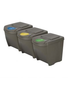 Kosze do segregacji śmieci Sortibox 3x25 l szare - zestaw - IKWB25S3-405U - Prosperplast - 1