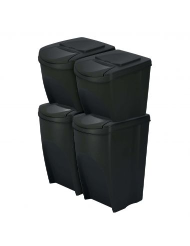 Kosze do segregacji śmieci Sortibox 2x25 l + 2x35 l antracytowe - zestaw - IKWBMS4-S433 - Prosperplast - 2