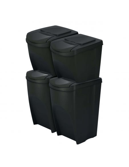 Kosze do segregacji śmieci Sortibox 2x25 l + 2x35 l antracytowe - zestaw - IKWBMS4-S433 - Prosperplast - 2