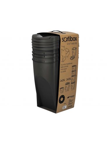 Kosze do segregacji śmieci Sortibox 2x25 l + 2x35 l antracytowe - zestaw - IKWBMS4-S433 - Prosperplast - 15