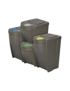 Kosze do segregacji śmieci Sortibox 2x25 l + 2x35 l szare - zestaw - IKWBMS4-405U - Prosperplast - 1