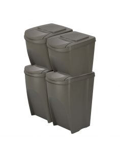 Kosze do segregacji śmieci Sortibox 2x25 l + 2x35 l szare - zestaw - IKWBMS4-405U - Prosperplast - 1 2