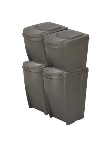 Kosze do segregacji śmieci Sortibox 2x25 l + 2x35 l szare - zestaw - IKWBMS4-405U - Prosperplast - 2