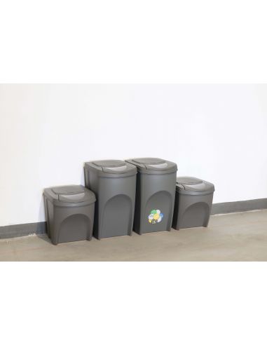 Kosze do segregacji śmieci Sortibox 2x25 l + 2x35 l szare - zestaw - IKWBMS4-405U - Prosperplast - 3