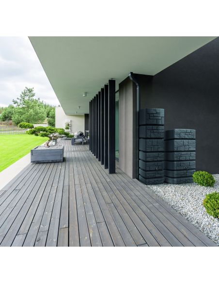 Zbiornik na wodę deszczową Prosperplast Tower Stone 350 l smooth gray - IDTST350-429U - Prosperplast - 4