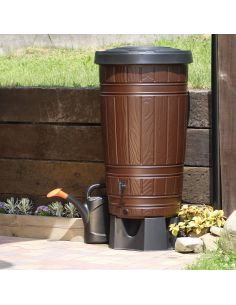 Zbiornik na wodę deszczową Prosperplast Woodcan 265 l brąz - IDWO265-R222 - Prosperplast - 1 2