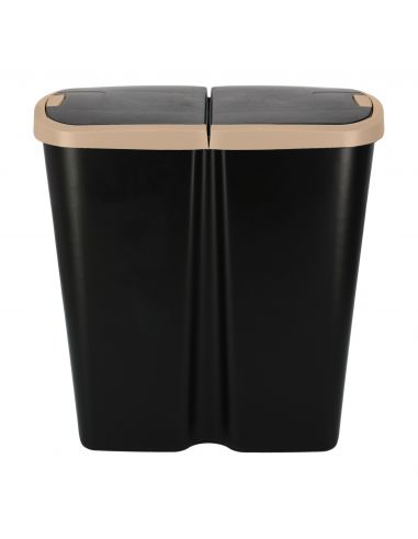 Kosz na śmieci Keden Compacta Q DUO 45 l czarny / jasny brąz - NDAB45-WG5C/S411 - Keden - 3