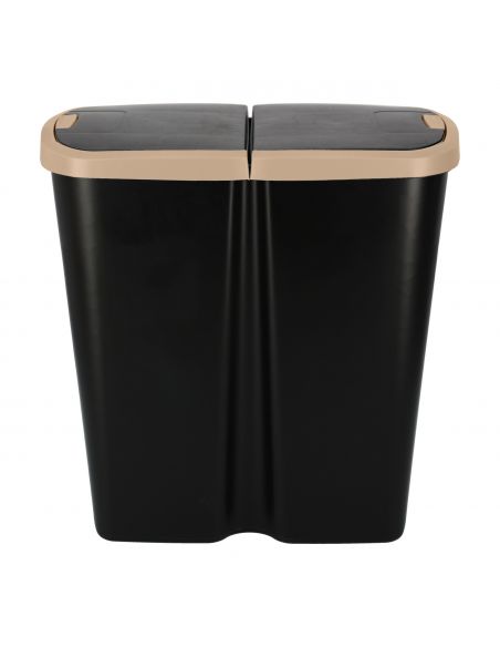 Kosz na śmieci Keden Compacta Q DUO 45 l czarny / jasny brąz - NDAB45-WG5C/S411 - Keden - 3