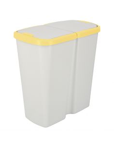 Kosz na śmieci Keden Compacta Q DUO 45 l popielaty / jasny żółty - NDAB45-1215C/427C - Keden - 1