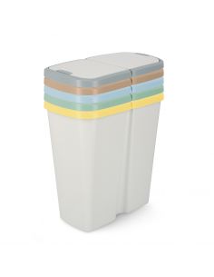 Kosz na śmieci Keden Compacta Q DUO 45 l popielaty / jasny żółty - NDAB45-1215C/427C - Keden - 1 2