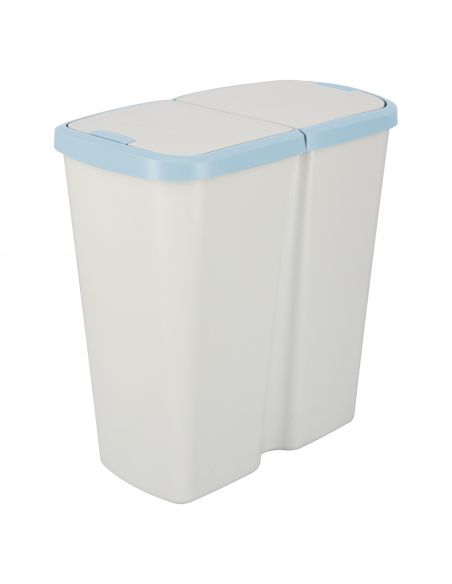 Kosz na śmieci Keden Compacta Q DUO 45 l popielaty / jasny niebieski - NDAB45-2717C/427C - Keden - 1