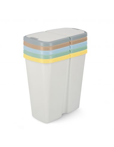 Kosz na śmieci Keden Compacta Q DUO 45 l popielaty / jasny niebieski - NDAB45-2717C/427C - Keden - 2