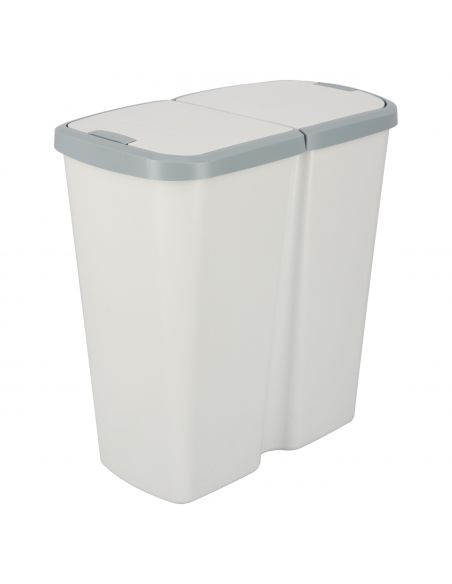 Kosz na śmieci Keden Compacta Q DUO 45 l popielaty / smooth gray - NDAB45-429U/427C - Keden - 1