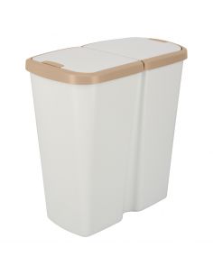 Kosz na śmieci Keden Compacta Q DUO 45 l popielaty / jasny brąz - NDAB45-WG5C/427C - Keden - 1