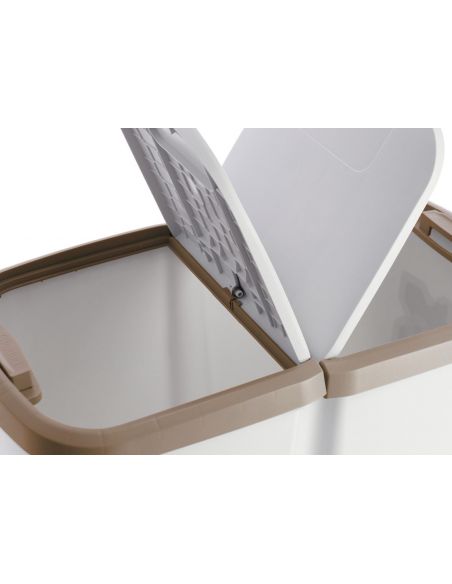 Kosz na śmieci Keden Compacta Q DUO 45 l popielaty / jasny brąz - NDAB45-WG5C/427C - Keden - 8