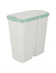 Kosz na śmieci Keden Compacta Q DUO 45 l popielaty / jasny zielony - NDAB45-5575C/427C - Keden - 1