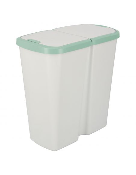 Kosz na śmieci Keden Compacta Q DUO 45 l popielaty / jasny zielony - NDAB45-5575C/427C - Keden - 1
