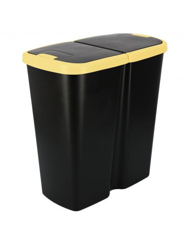 Kosz na śmieci Keden Compacta Q DUO 45 l czarny / jasny żółty - NDAB45-1215C/S411 - Keden - 1